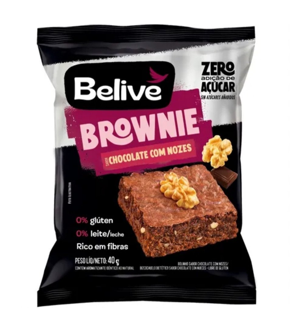 BROWNIE chocolate com nozes BELIVE 40g