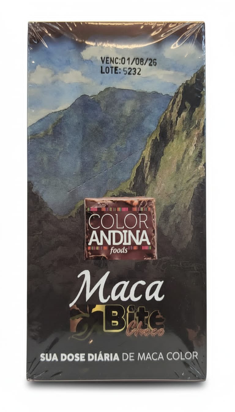 Maca bite choco COLOR ANDINA BANANA E BLACK MACA + COBERTURA DE CHOCOLATE 510g