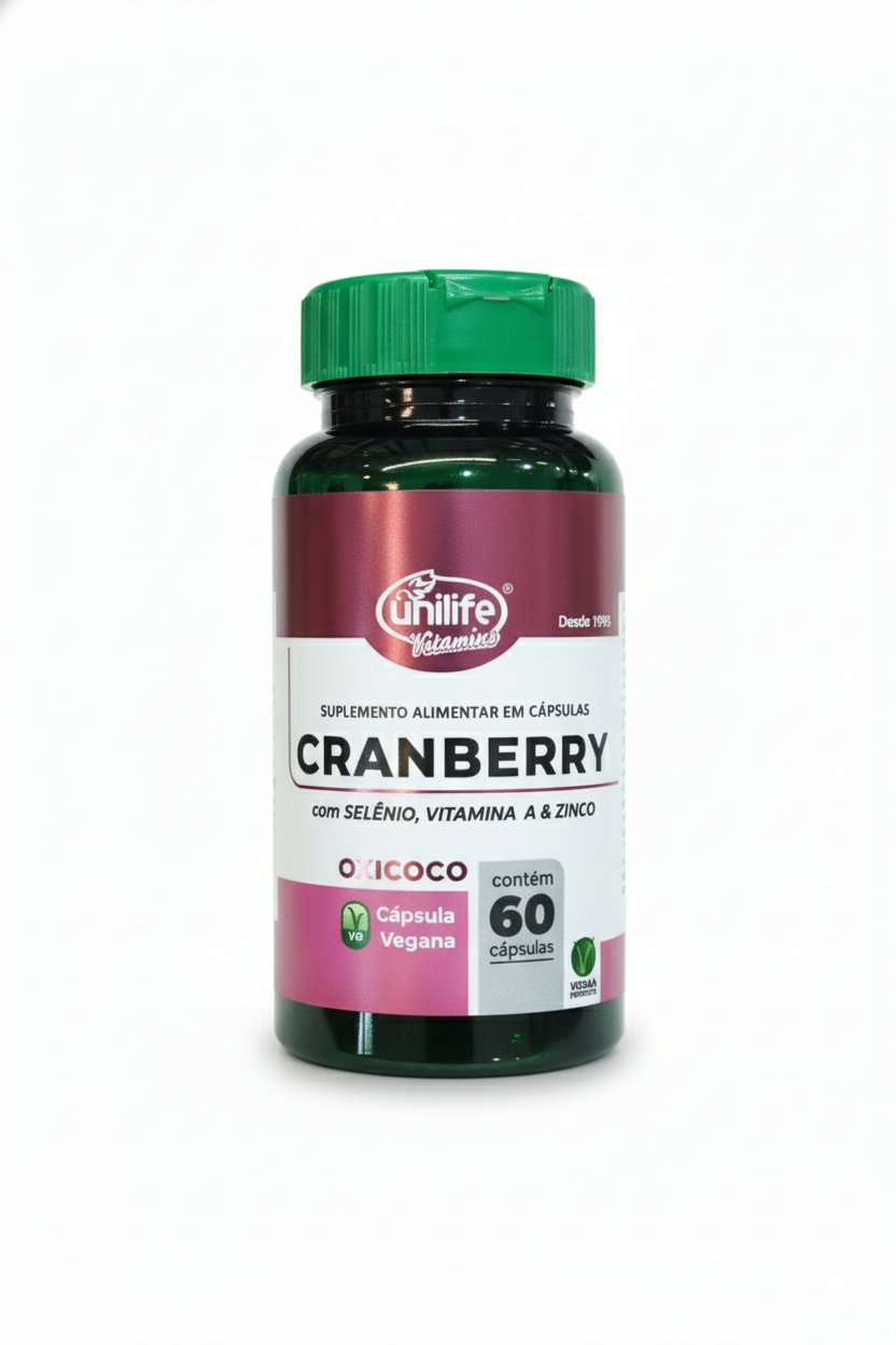 CRANBERRY UNILIFE C/ SELÊNIO,VITAMINA A E ZINCO -  60 cáps. 