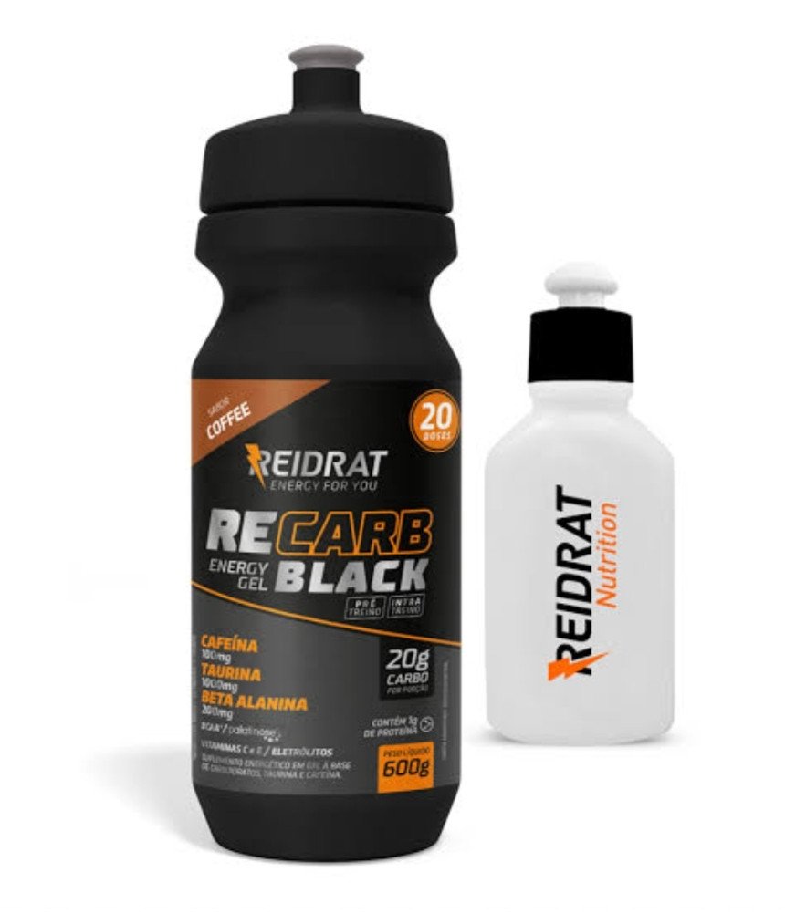 RECARB Energy Gel Black Squeeze 600g + Mini Squeeze 100 ml (20 doses) - GEL DE CARBOIDRATO