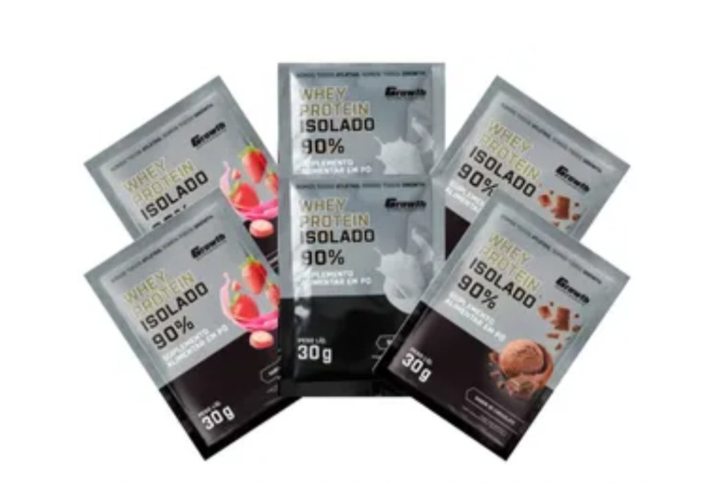 WHEY PROTEIN isolado 90% GROWTH 30g