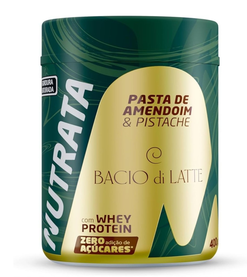 Pasta de amendoim e pistache bacio dia latte com Whey NUTRATA 400g