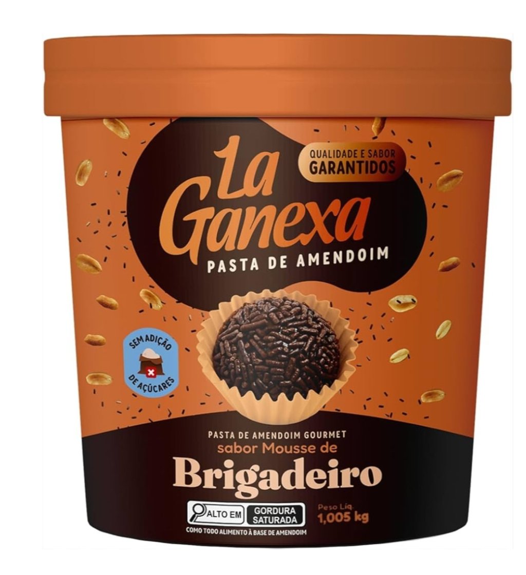 Pasta de amendoim gourmet sabor mousse de brigadeiro LA GANEXA 450g