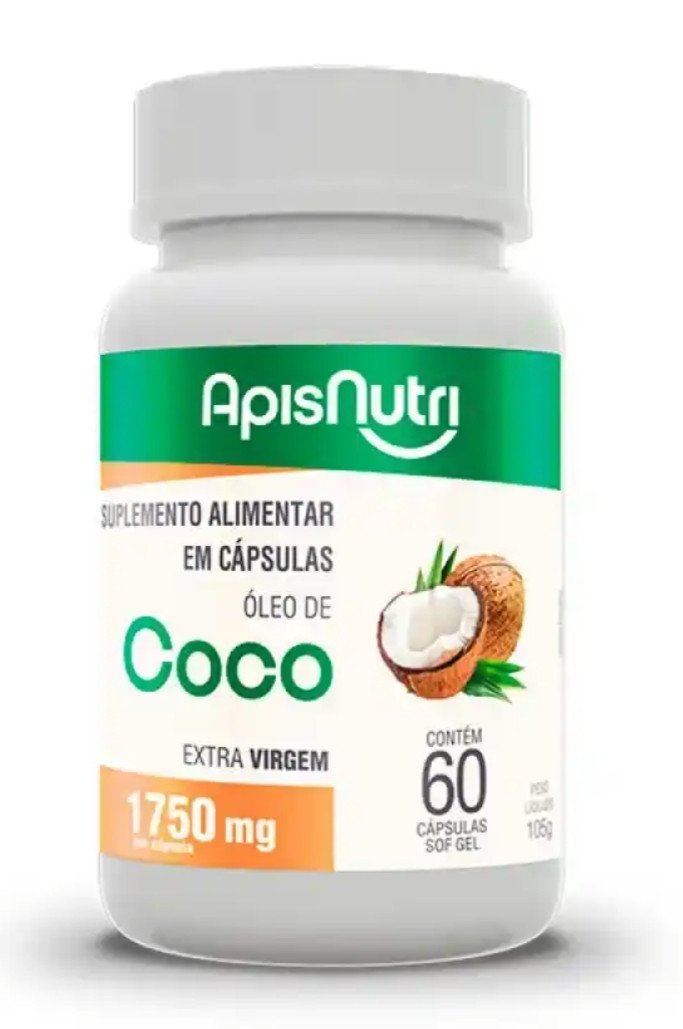Óleo de coco ApisNutri 60 caps Extra Virgenm 