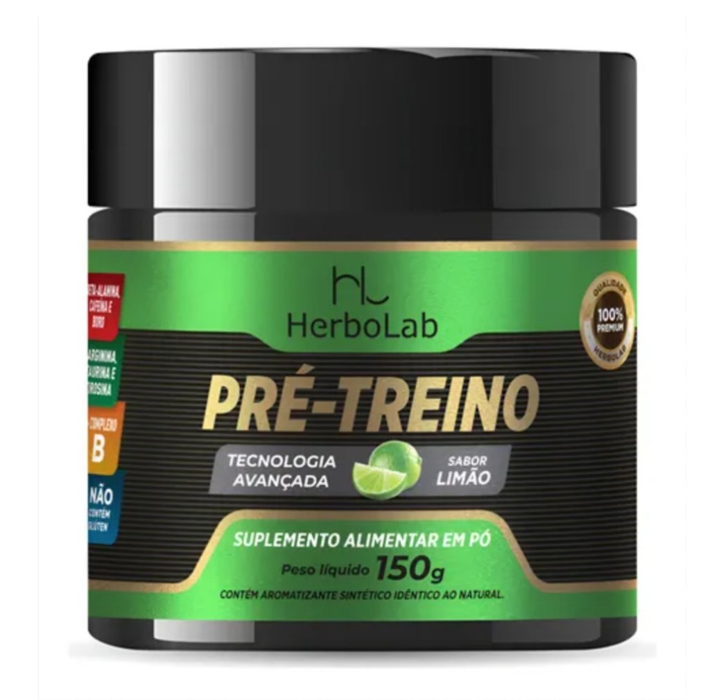 Pre treino sabor limão HERBO LAB 150g
