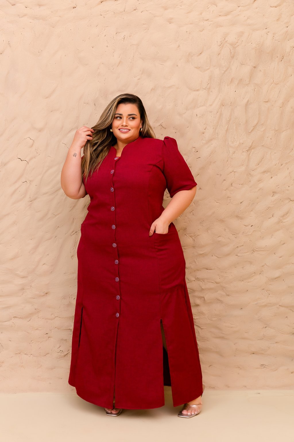 Vestido chamise longo 