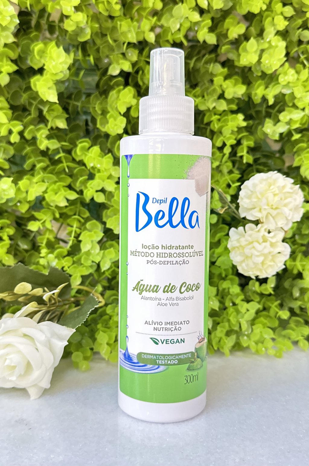 Loção hidratante água de coco pós-depilação