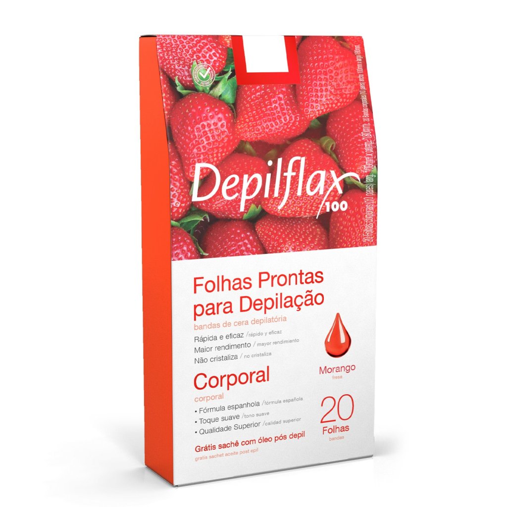 Folhas Prontas Corporais Depilflax  C/ 20 Und