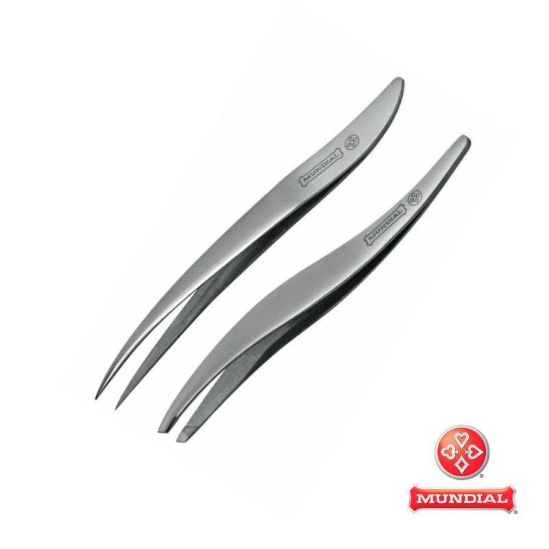 Duo pinças  ponta fina ponta reta mundial