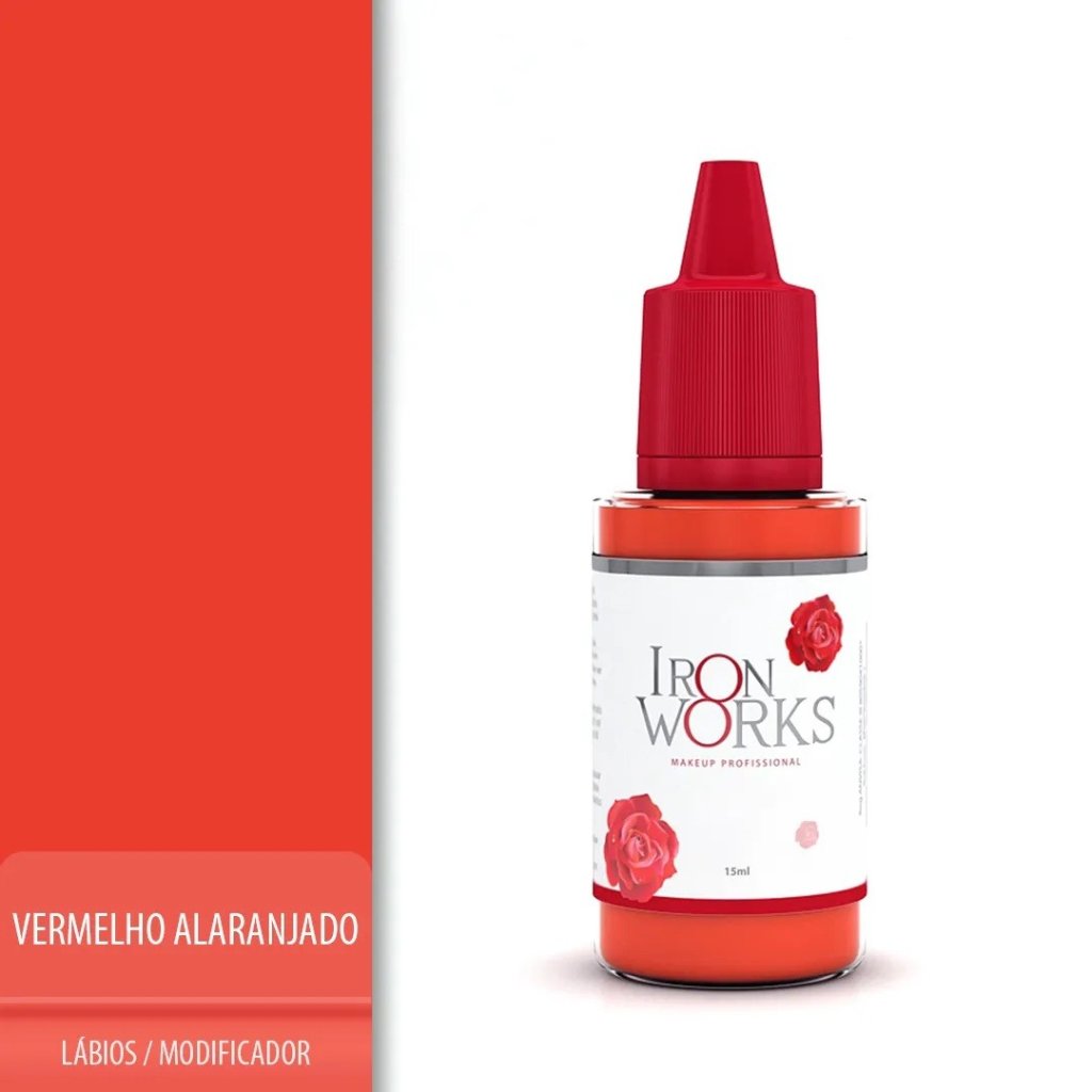 Pigmento iron works vermelho alaranjado 15ml