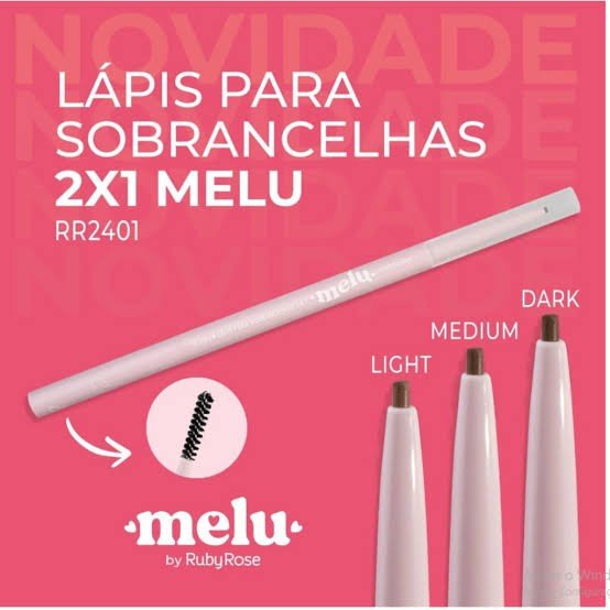 Lapis retrátil de sobrancelha melu ruby rose