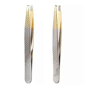 Pinça silver gold diagonal enox 1701