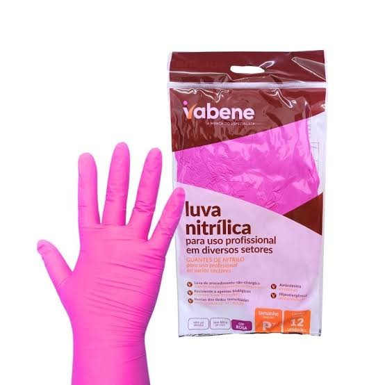 Kit com 12 unidades luva rosa vabene