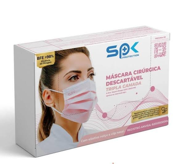 Caixa de Mascara descartavel com 50 unid SPK cores variadas