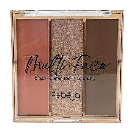 Paleta Multi Face - blush, iluminador e contorno Febella