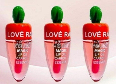 lip oil formato de cenoura Love rain