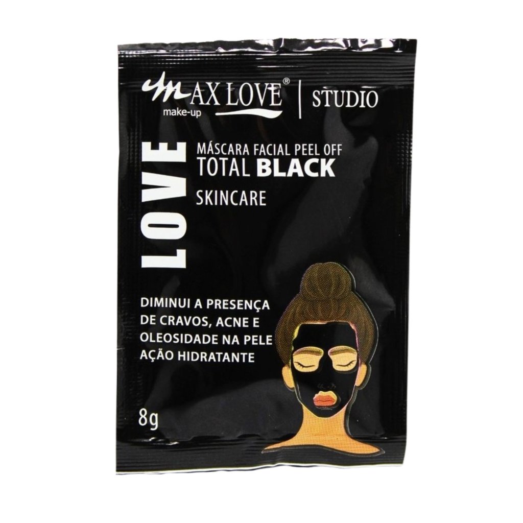 mascara facial total balck sachê 8g max love 