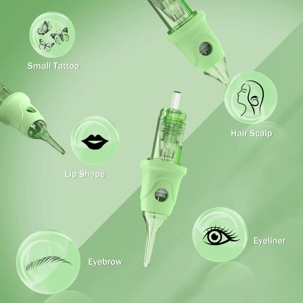 Cartucho para dermografo Popu 1 ponta 0.30. Verde