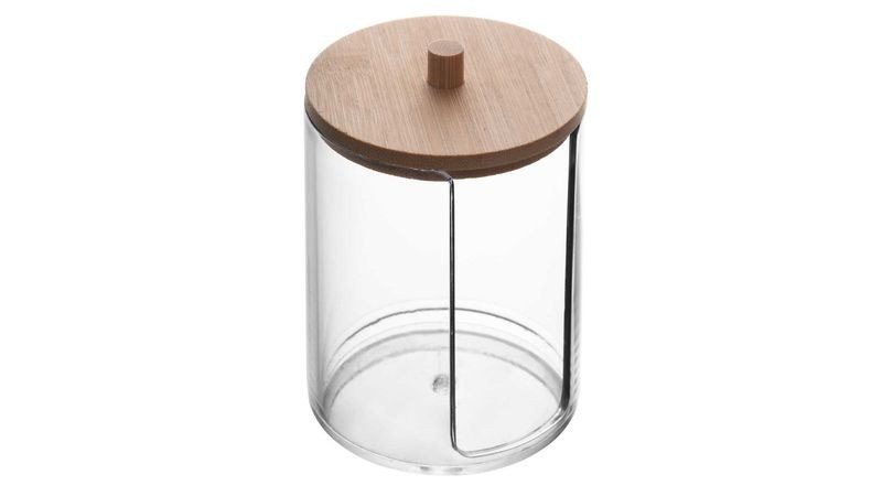 Porta algodão tampa de madeira fake 