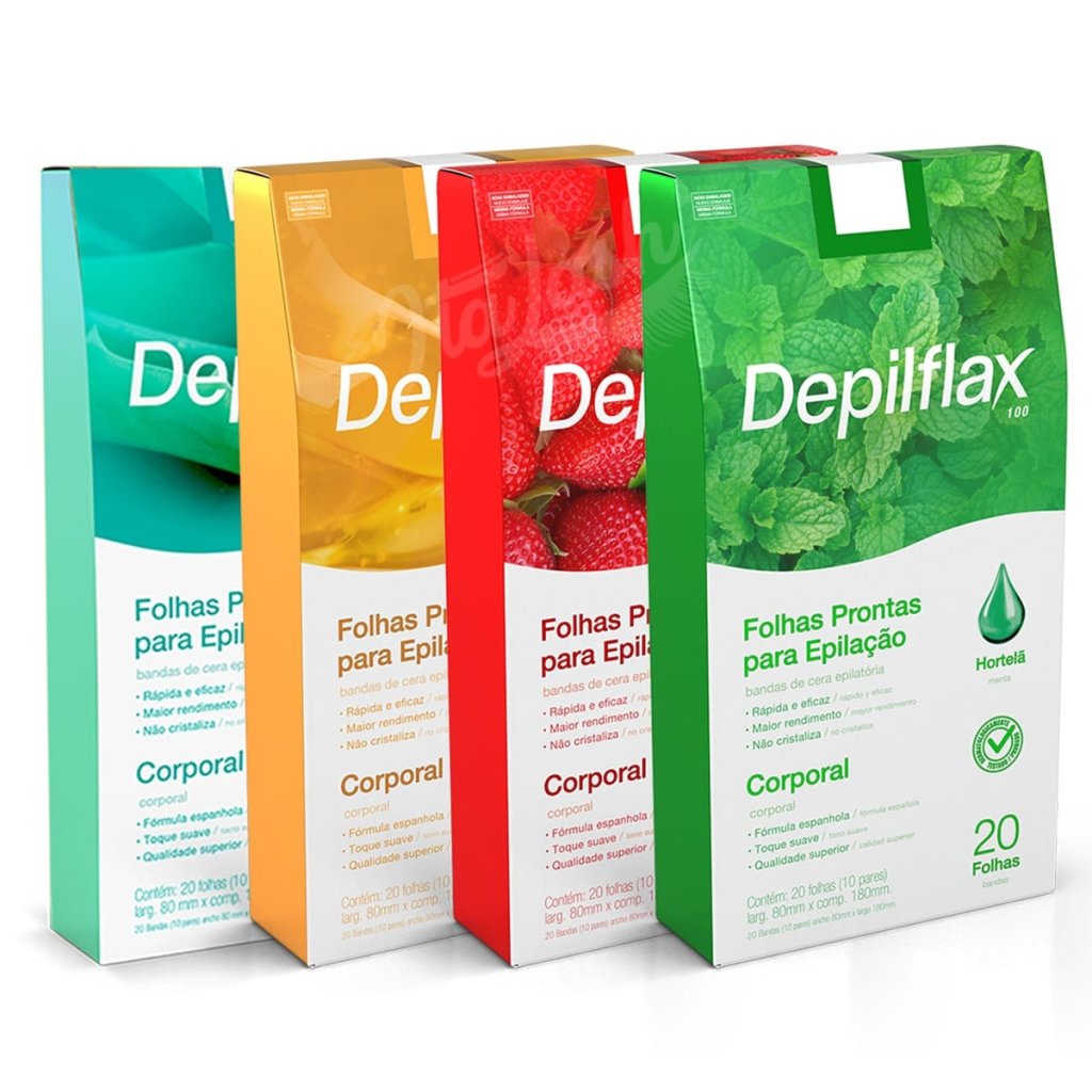 Folhas Prontas Corporais Depilflax  C/ 20 Und