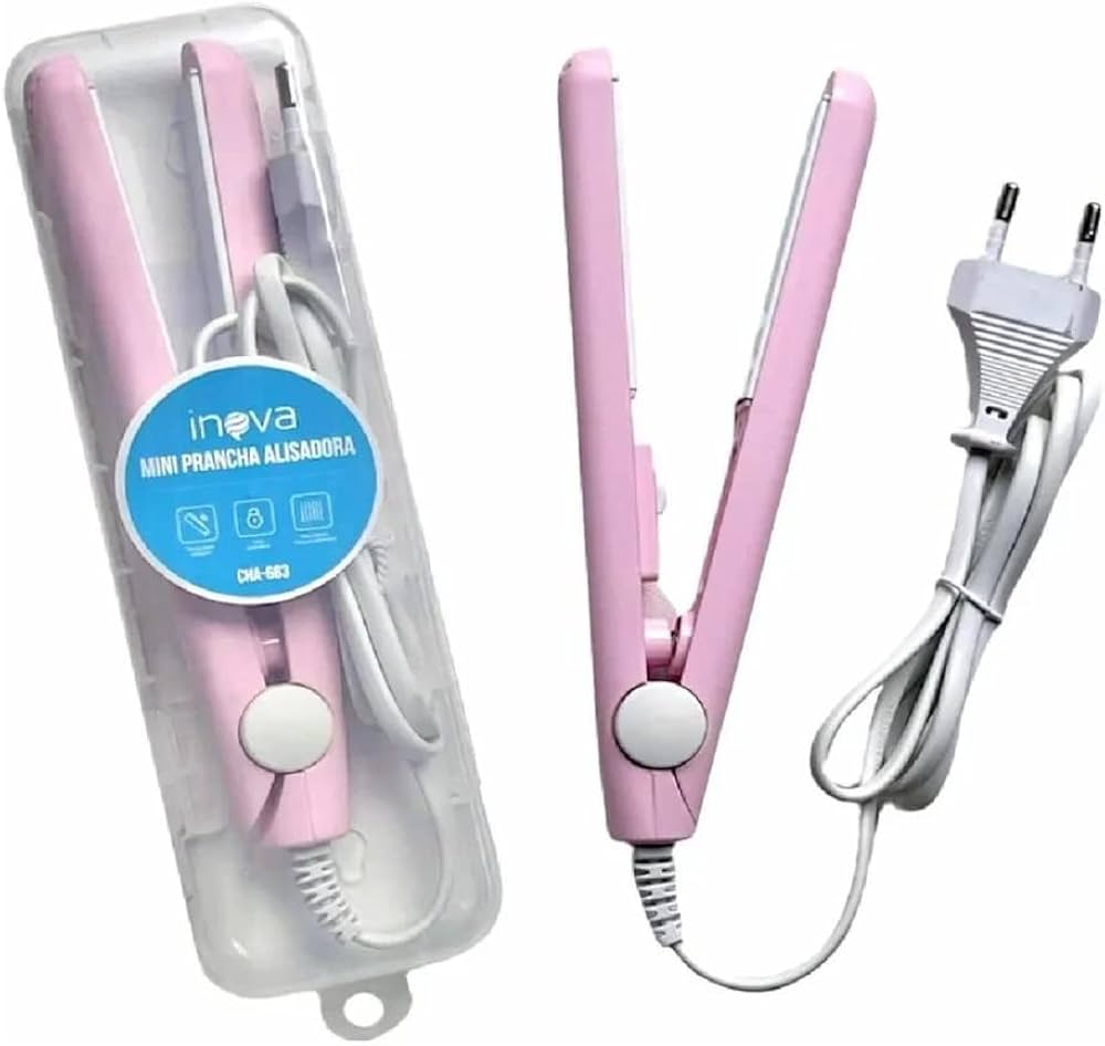 Mini Chapinha Prancha De Bolsa Portátil Cabelo Bivolt Estojo