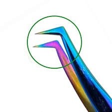 Pinça cilios Nail tools curva martelo degradê