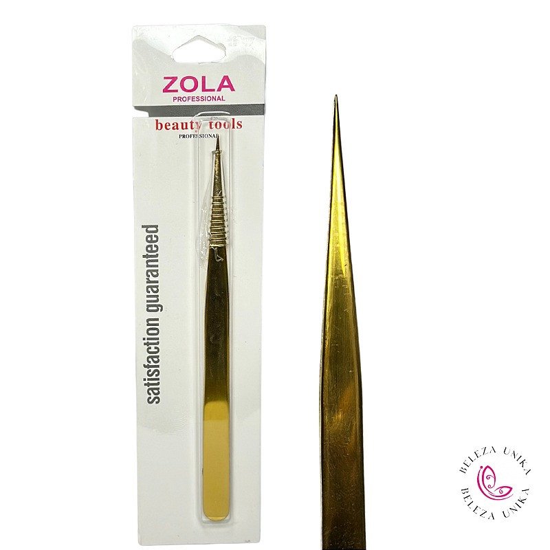Pinça cilios Isolamento Zola dourada
