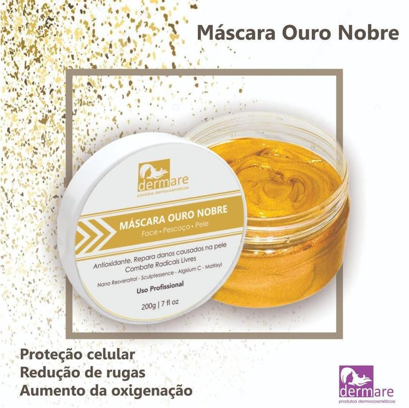 Máscara Tratamento Facial Ouro Nobre Amarela 200g Dermare