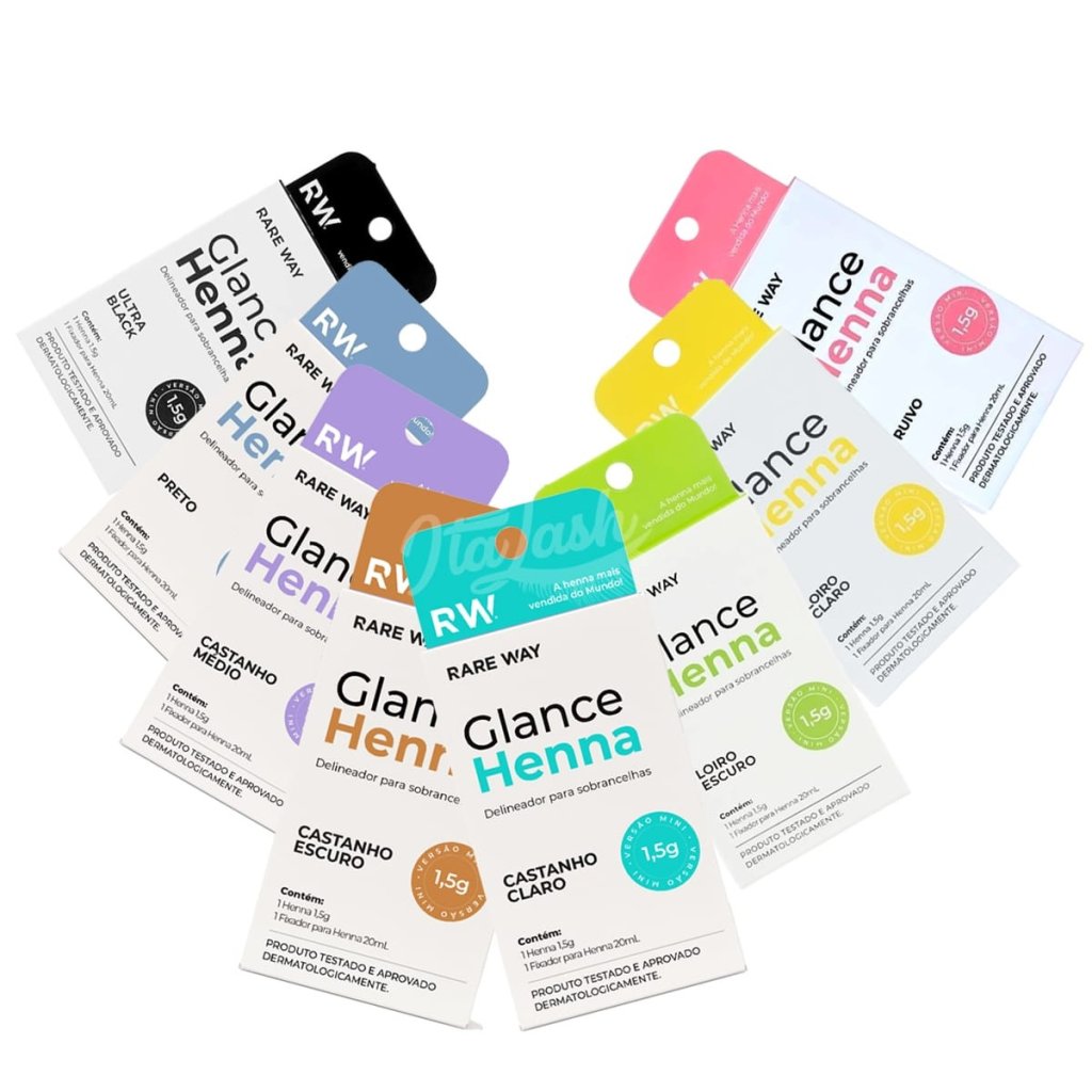 Henna Glance mini 1,5g  cores variadas lançamento rare way