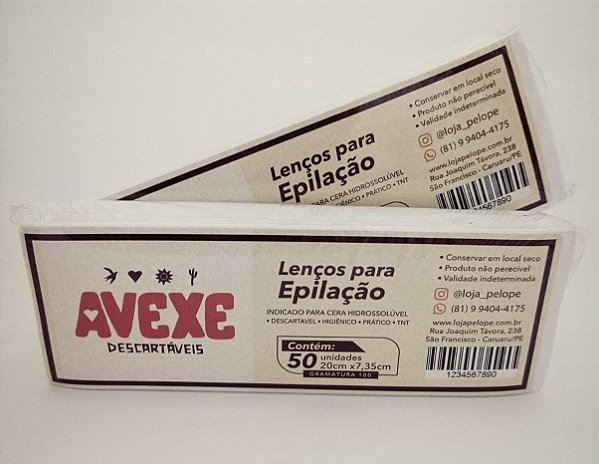LENCO DEPIL AVEXE 100 FOLHAS 20X7,5 TNT GR 100