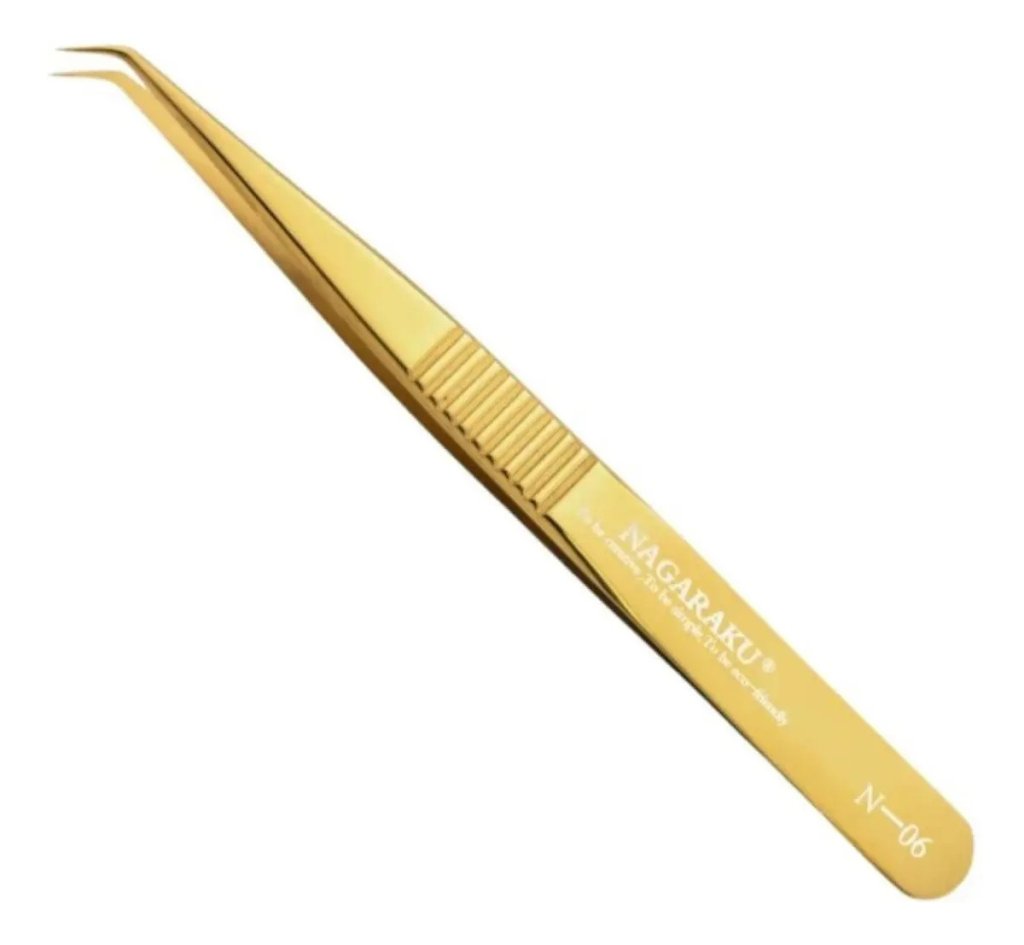 Pinça cilios nagaraku n 06 dourada
