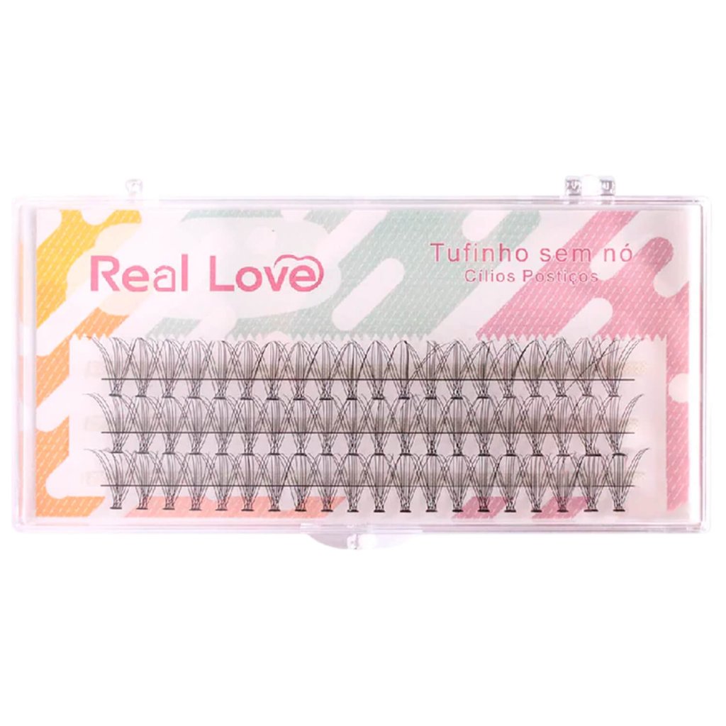 Cílios Tufinho Real Love 30P Sem Nó 60 Fans Extensão Cílios