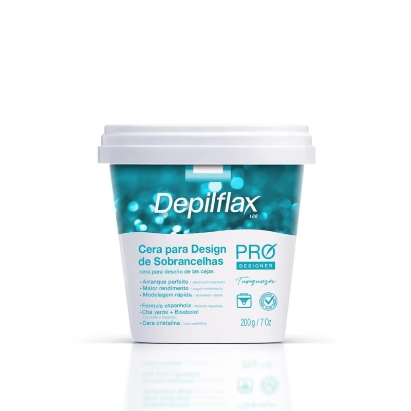 Cera para Design de Sobrancelhas Turquesa Depilflax PRO Design 200 g cada