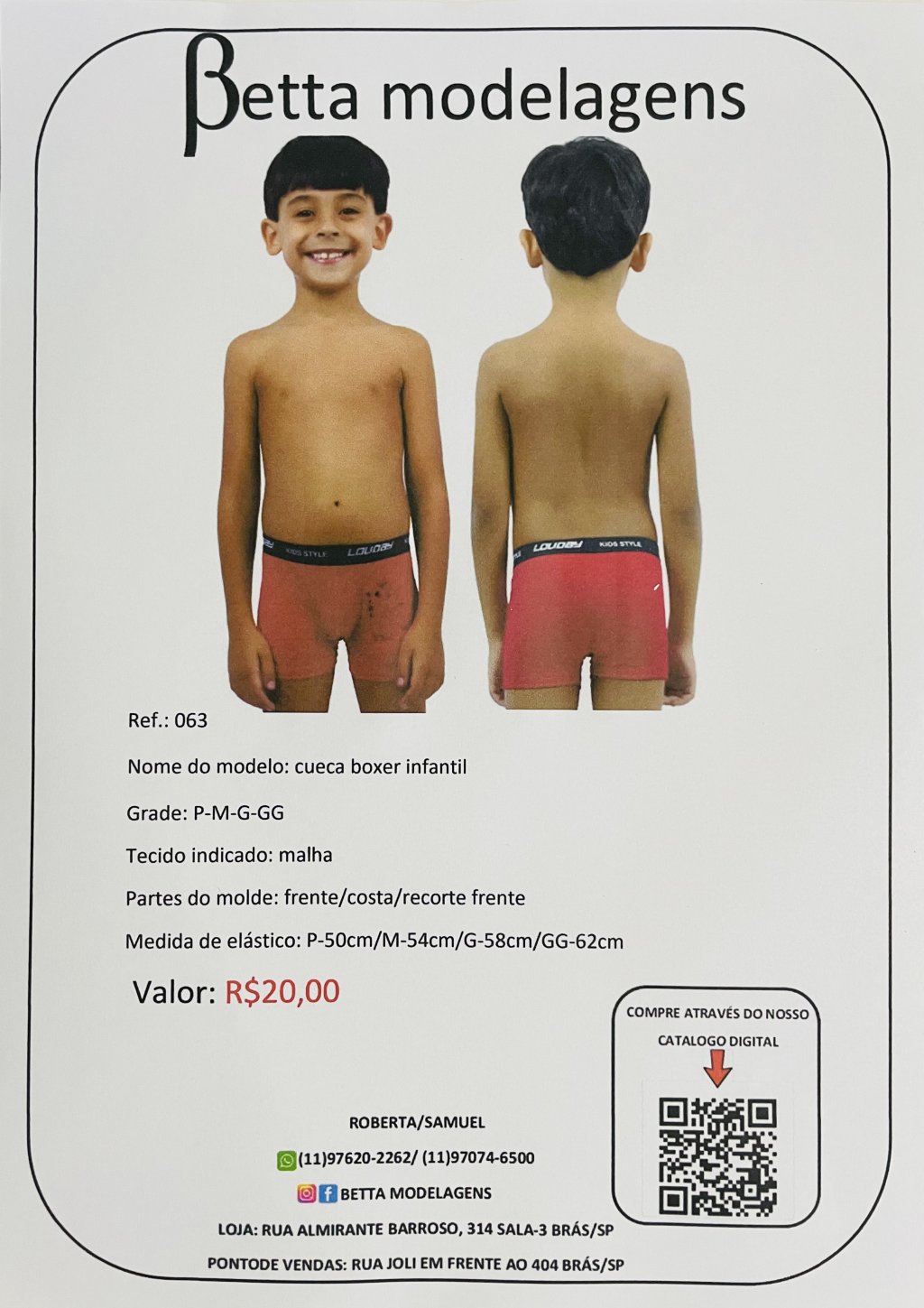 REF.063 Cueca Boxer Infantil
