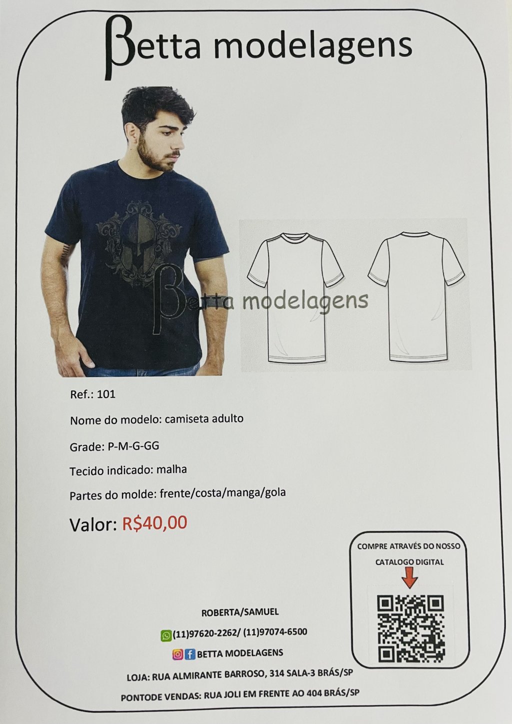 REF.101 Camiseta Adulto Manga Curta