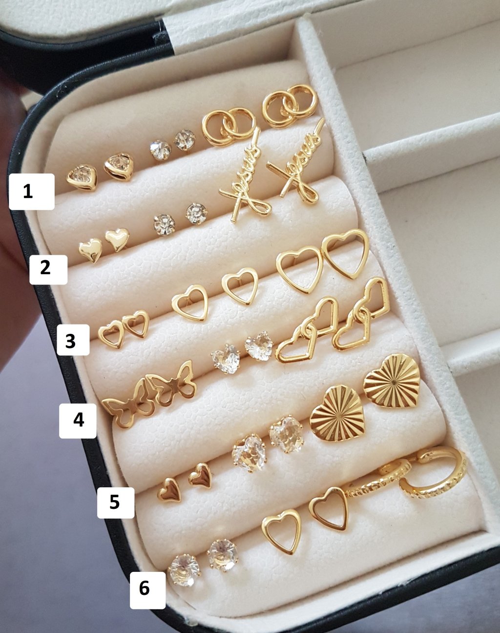 Trio de Brincos Folheado