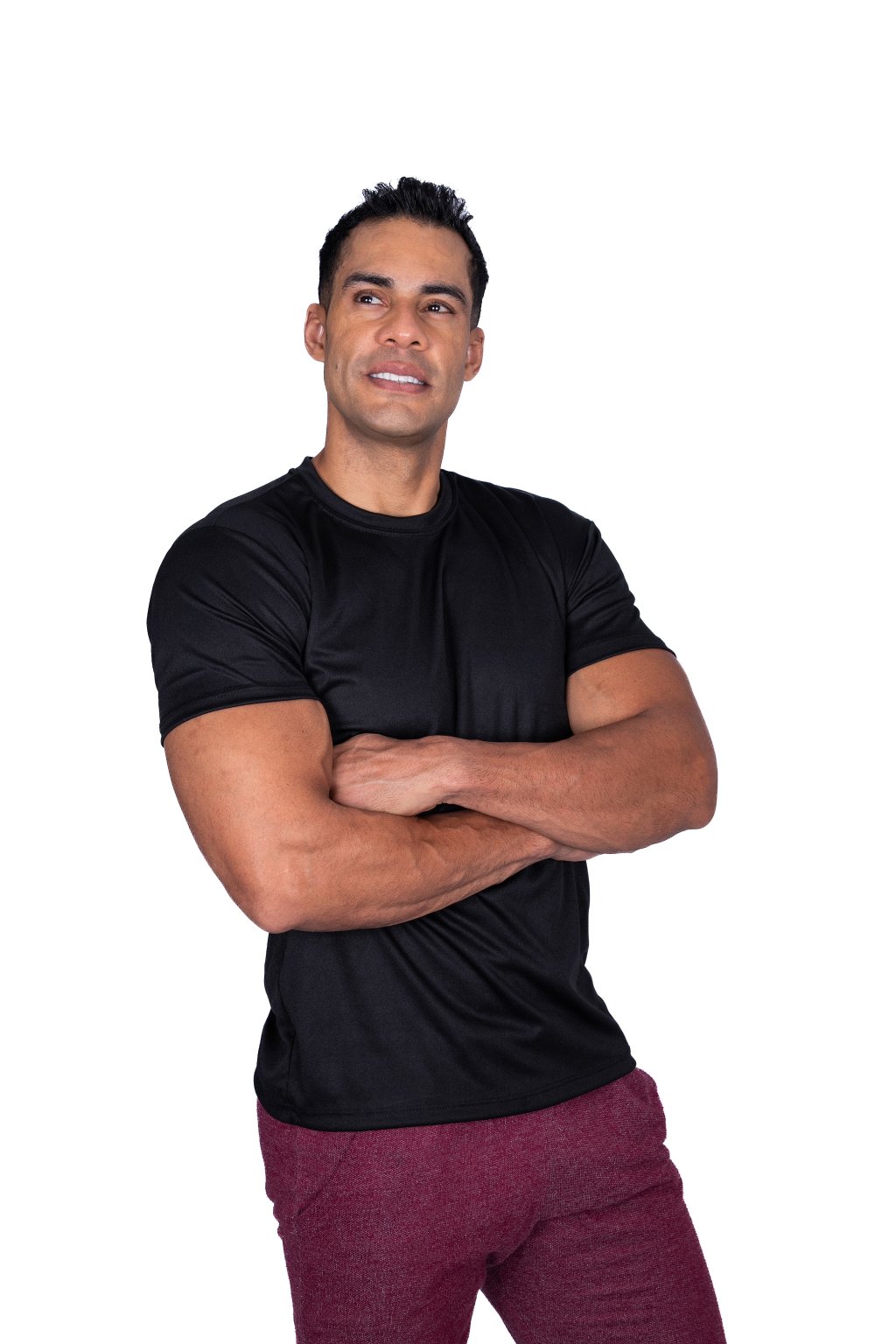 Camiseta Masculina Slim Preta 100% poliéster 