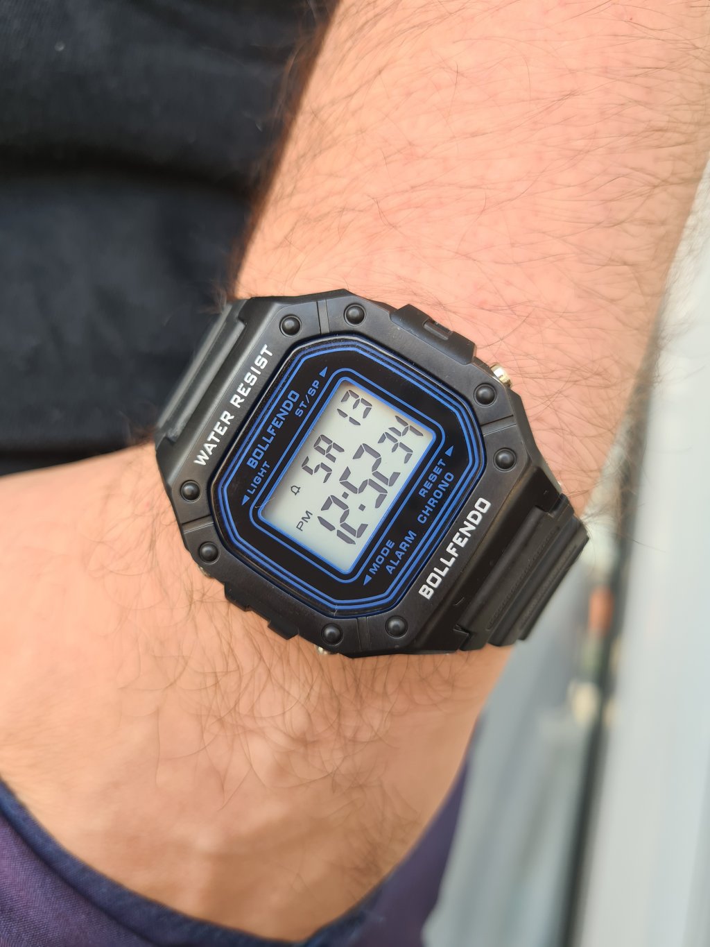 Masc. BF Digital - Preto det. Azul - Prova d Água