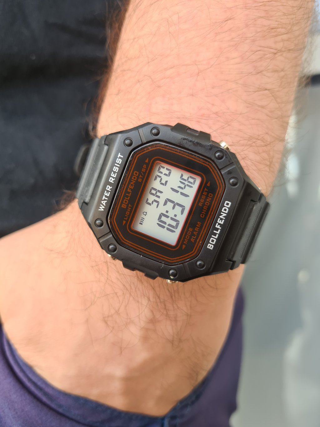 Masc. BF Digital - Preto det. Verm. - Prova d Água