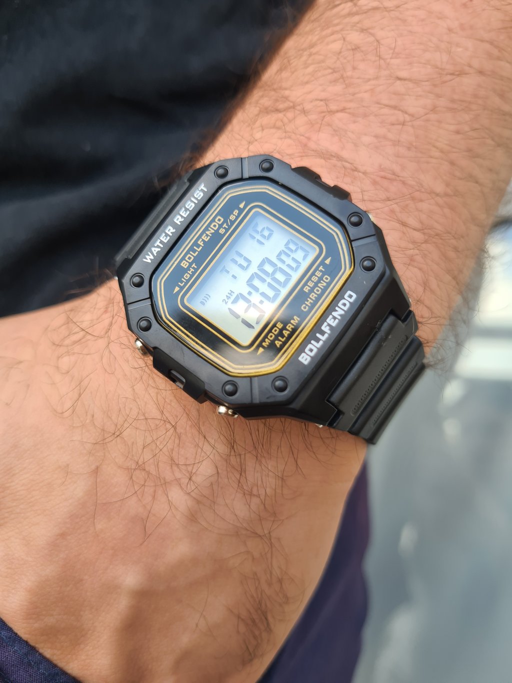 Masc. BF Digital - Preto det. bege - Prova d água