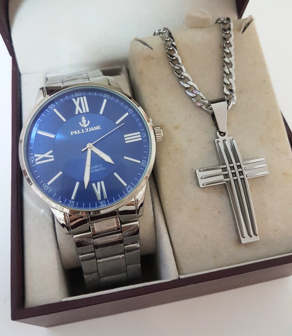 Kit Masc. D Prata/Azul - Prova d Água