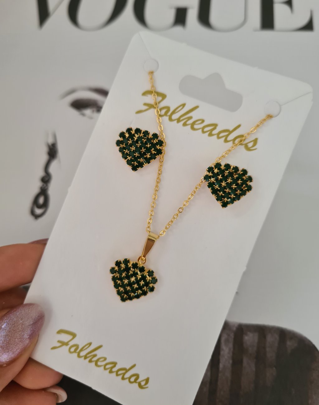 Conjunto Folheado - verde 