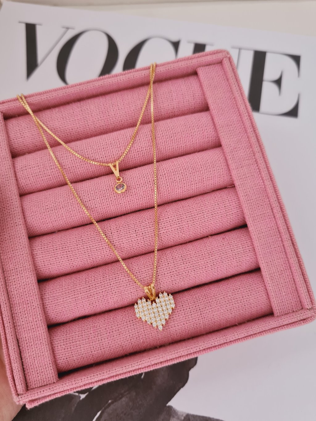 Colar Duplo Folheado