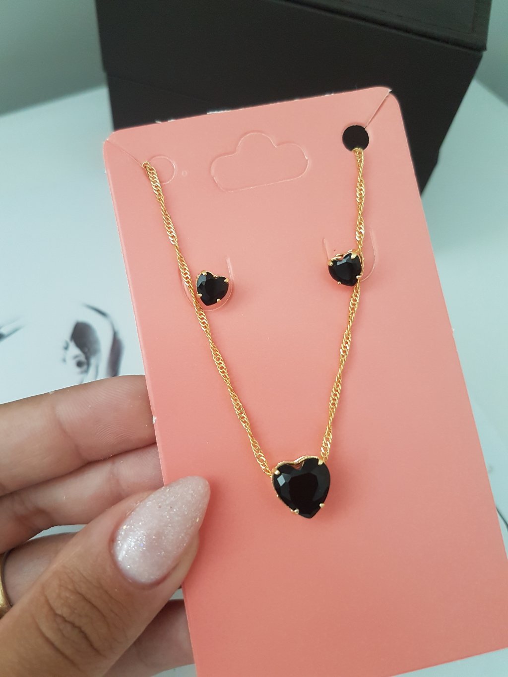 Conjunto Coração Folheado