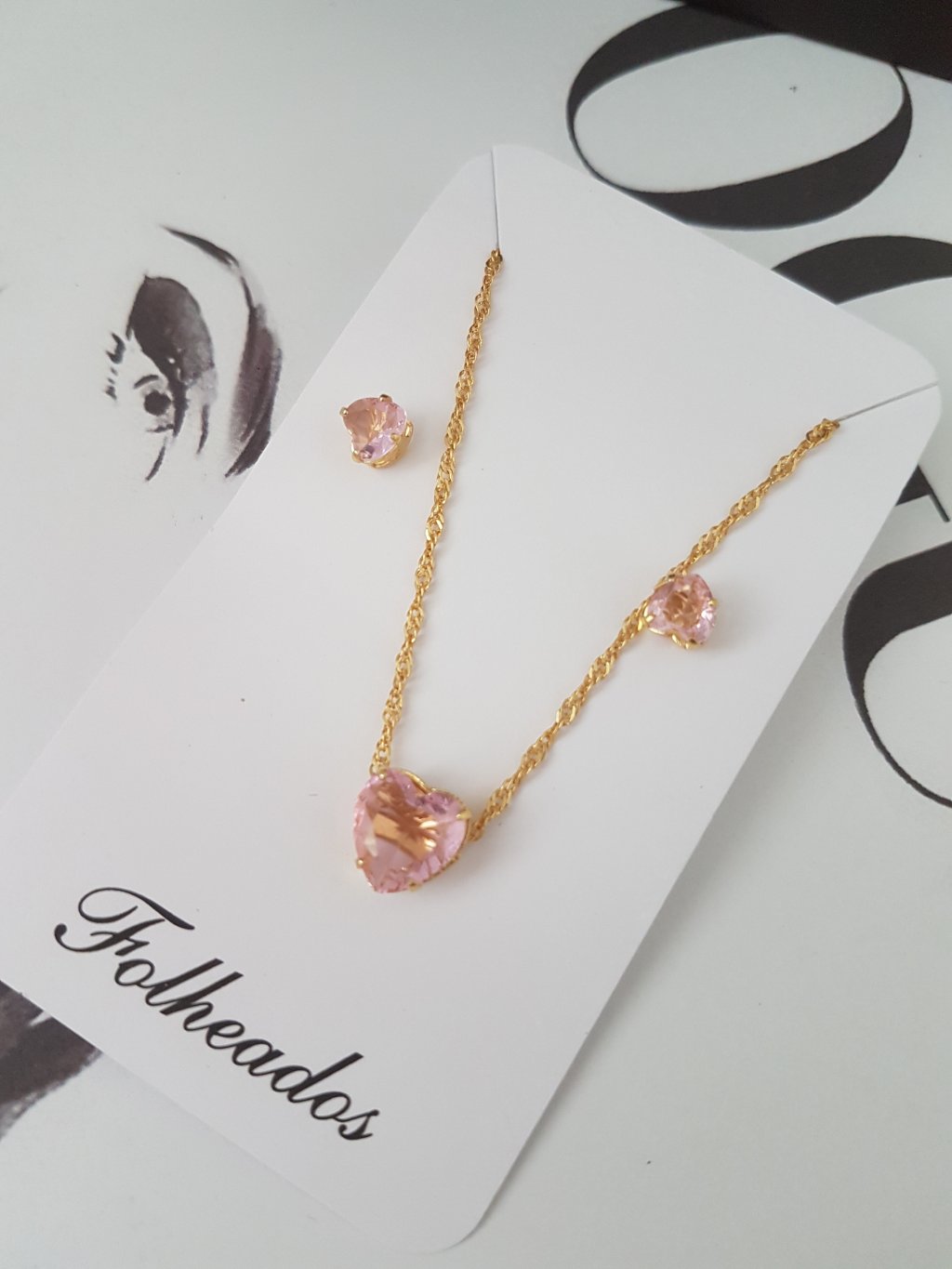 Conjunto Coração Folheado