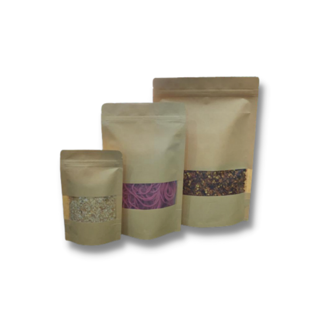 Saco ZipLock Kraft Stand Up Pouch
