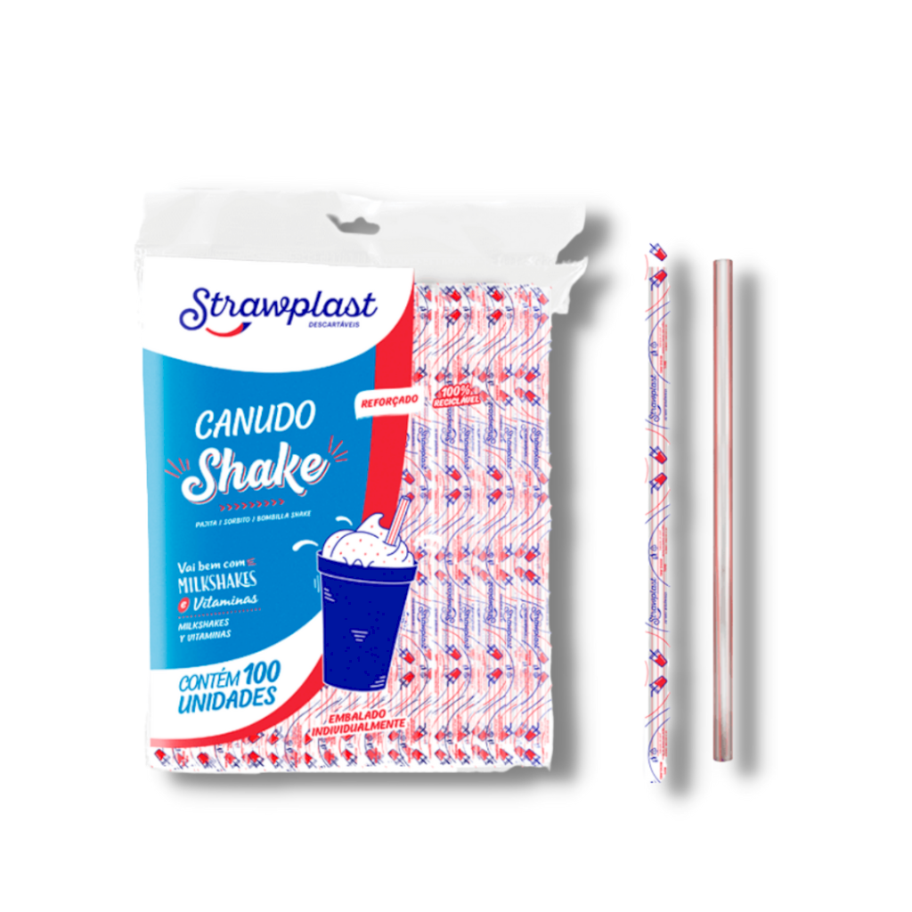 Canudo Sachê Milk Shake Strawplast 