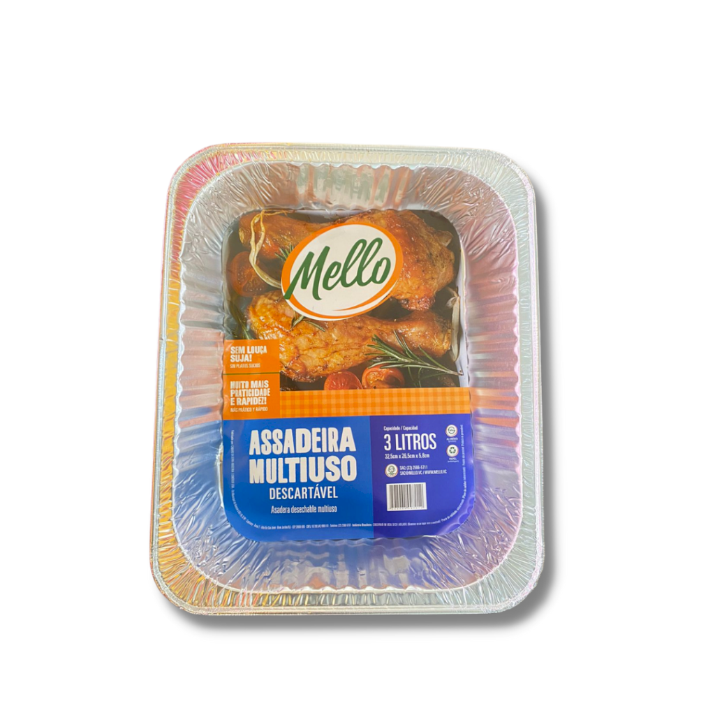 1368 - Assadeira Alumínio Retangular Mello 