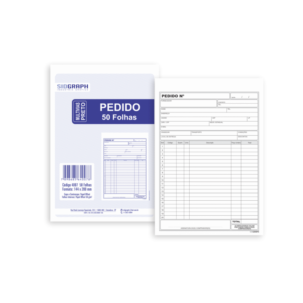 414 - Bloco Pedido Médio 1/18 - 1 via