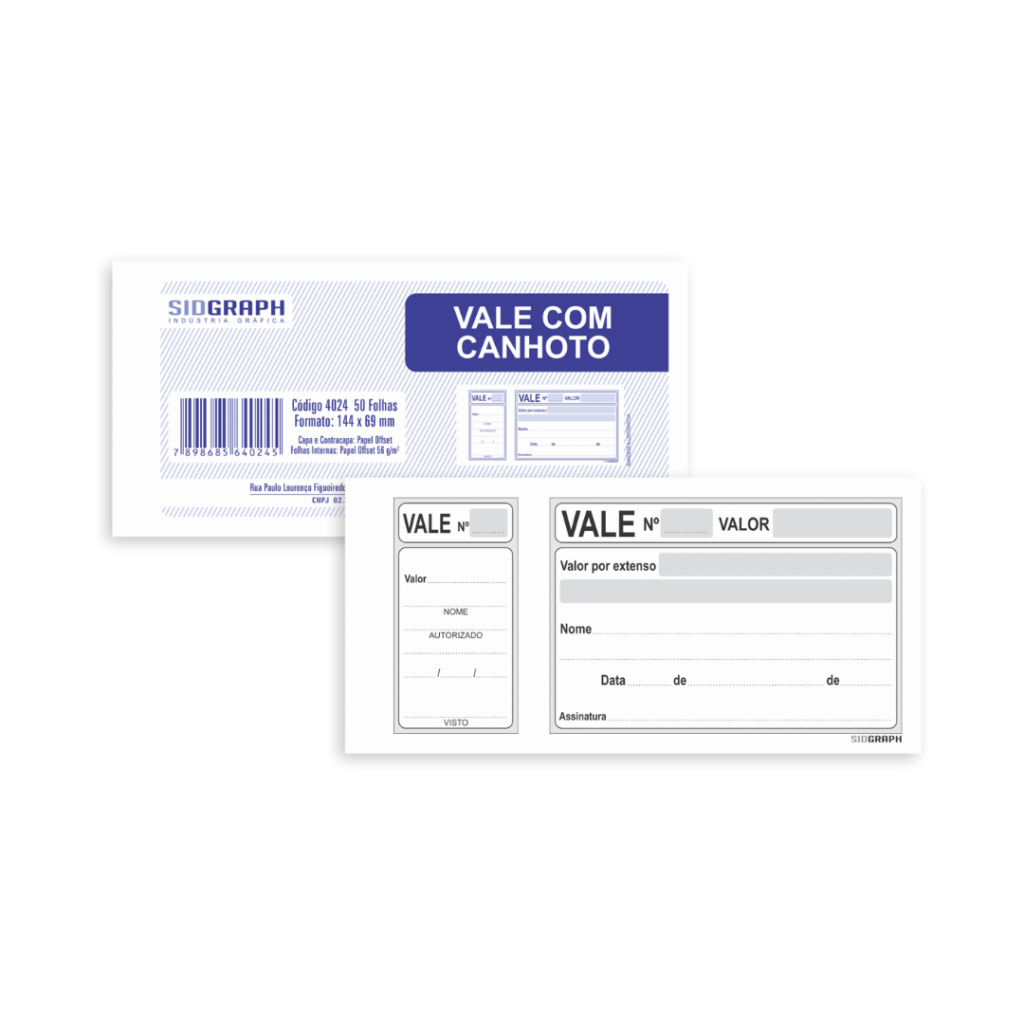 418 - Bloco Vale C/Canhoto 